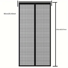 Rideau de porte moustiquaire en fibre de verre magnétique noire, maille dense anti-moustiques pour la maison/le garage, sans perçage, anti-griffures d'animaux, utilisation estivale