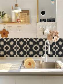 7.87x7.87英寸 10 件/覆盖面积约 4.31 平方英尺 即剥即贴磨砂乙烯基瓷砖转印贴花，自粘式瓷砖转印，适用于厨房浴室家居装饰转印 - 彩色 - 查看 7