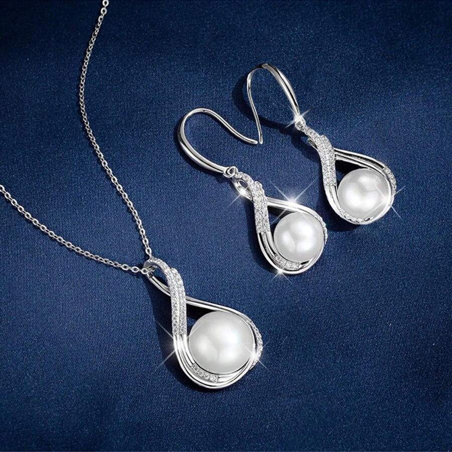 1set Faux Pearl Decor Jewelry Set - Multicolor - View 1