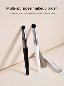 迷你眼影化妆刷带盖，2 支白色手柄刷，用于涂抹眼影刷。它也可以用作唇刷来涂抹口红。 - 彩色 - 查看 9