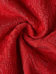 纯色长袖优雅修身旗袍连衣裙 - 紅色 - 查看 8