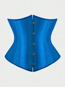 Underbust Corsets For Women,Corset Belt Tummy Control Lace Up Satin Corset,Under Boob Corset Women's Lingerie & Shapewear - Màu xanh lam - Xem 1