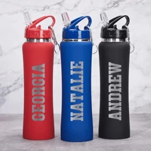 1pc Personalized Engraved Water Bottle, Customizable Name Bottle, Stainless Steel, Insulated Water Bottle, Sports Water Jug, For Daily Use, Can Be Given As Gift To Family, Colleagues, Best Friends, Brothers, 500ml Large Capacity With Straw, Multi-Functional, Ornamental, Reusable, Exquisite, Stylish, High-Quality, Colorful, Modern, Custom, Personalized, Unique, Ideal Gifts For Him, Tea Room, Home, Garden, Office, For Anniversaries, For Valentine's Day, For Weddings, For Housewarming, Brunch-Ready,Customized Cups,Warm Ambience,Festive Calendar - Red - View 5
