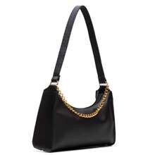 Kit 2 Bags (Black+Caramel) Women's Plain Baguettes Small Shoulder And Hand Chains - Lạc đà - Xem 2