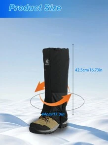 男女通用黑色腿套，防水雪地靴腿套，可调节徒步腿套，适合徒步旅行、狩猎和散步 - 保护您的双腿免受水、雪和碎石的侵害 - 彩色 - 查看 3