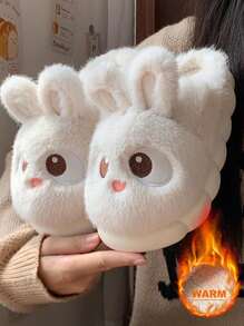Women's Fuzzy Slippers, Warm And Comfortable For Everyday Casual Wear In Autumn/Winter, 2024 New Arrival Elegant Ladies Home Shoes With Low Heel, Simple Round Toe Design