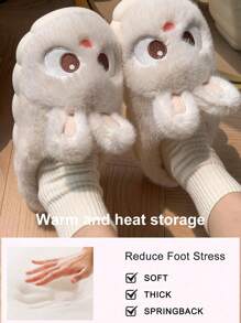Women's Fuzzy Slippers, Warm And Comfortable For Everyday Casual Wear In Autumn/Winter, 2024 New Arrival Elegant Ladies Home Shoes With Low Heel, Simple Round Toe Design