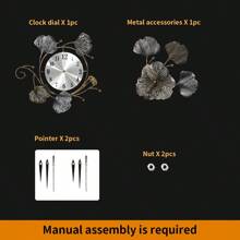 1 件现代金属挂钟，静音时钟，墙壁装饰，工艺品，家居装饰，金属装饰墙，适用于卧室、客厅、餐厅、厨房、办公室、酒店墙壁装饰、挂钟、圣诞装饰、新年装饰、乔迁 - 彩色 - 查看 9