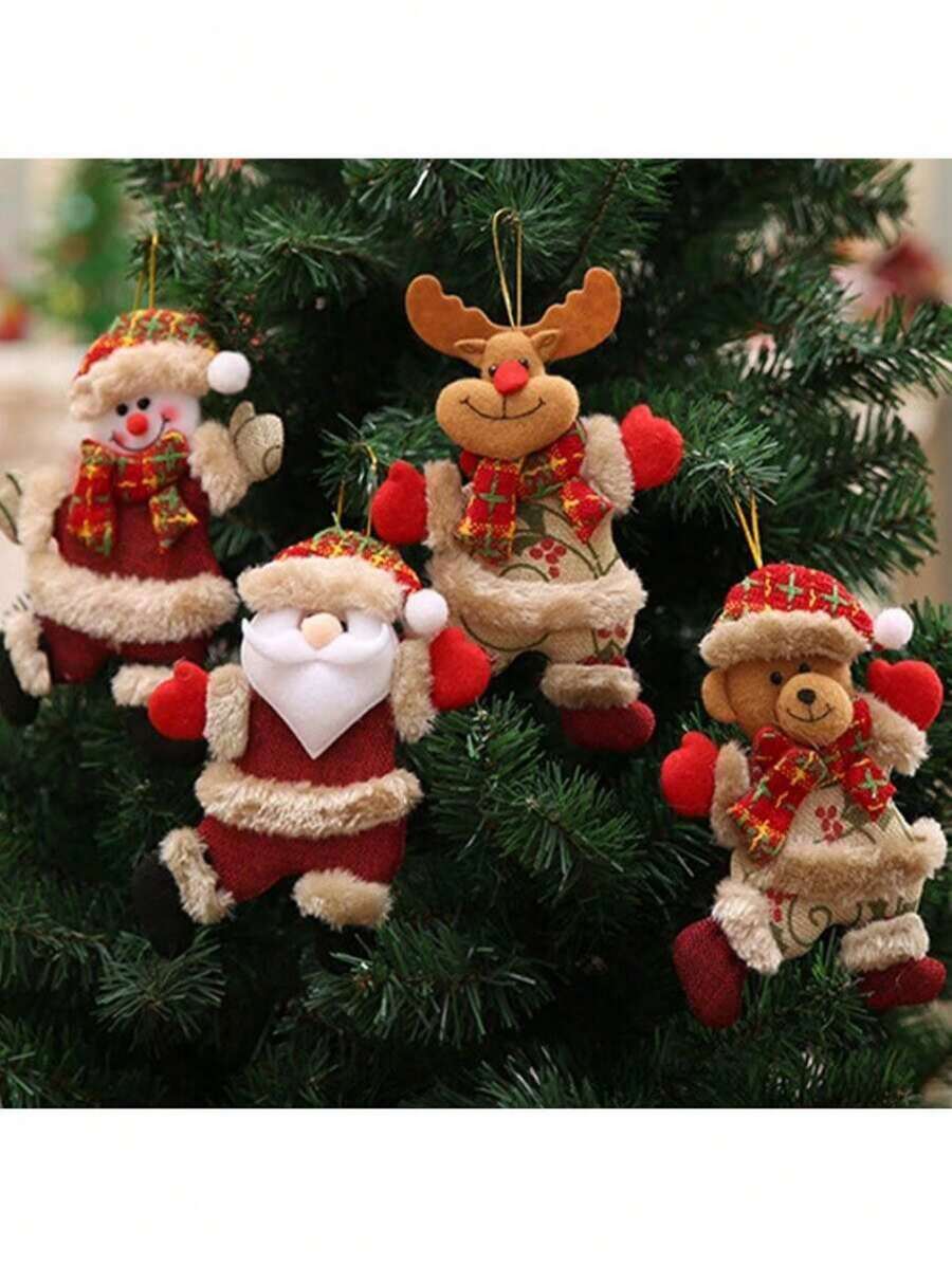Đồ trang trí cây thông Noel, Đồ trang trí Giáng sinh, Phụ kiện cây thông Noel Búp bê Giáng sinh Ông già nhảy múa Người tuyết Hươu Gấu Búp bê vải Mặt dây chuyền nhỏ Quà tặng Mặt dây chuyền
