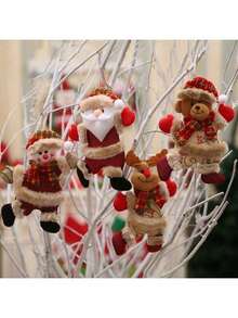 Đồ trang trí cây thông Noel, Đồ trang trí Giáng sinh, Phụ kiện cây thông Noel Búp bê Giáng sinh Ông già nhảy múa Người tuyết Hươu Gấu Búp bê vải Mặt dây chuyền nhỏ Quà tặng Mặt dây chuyền - Nhiều màu - Xem 4