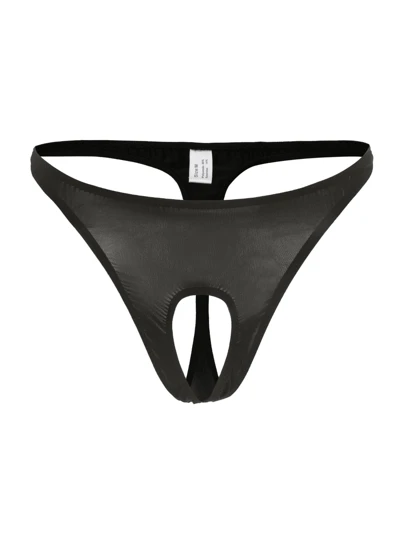 1 件男士时尚纯色丁字裤，性感前镂空丁字裤，舒适透气内衣