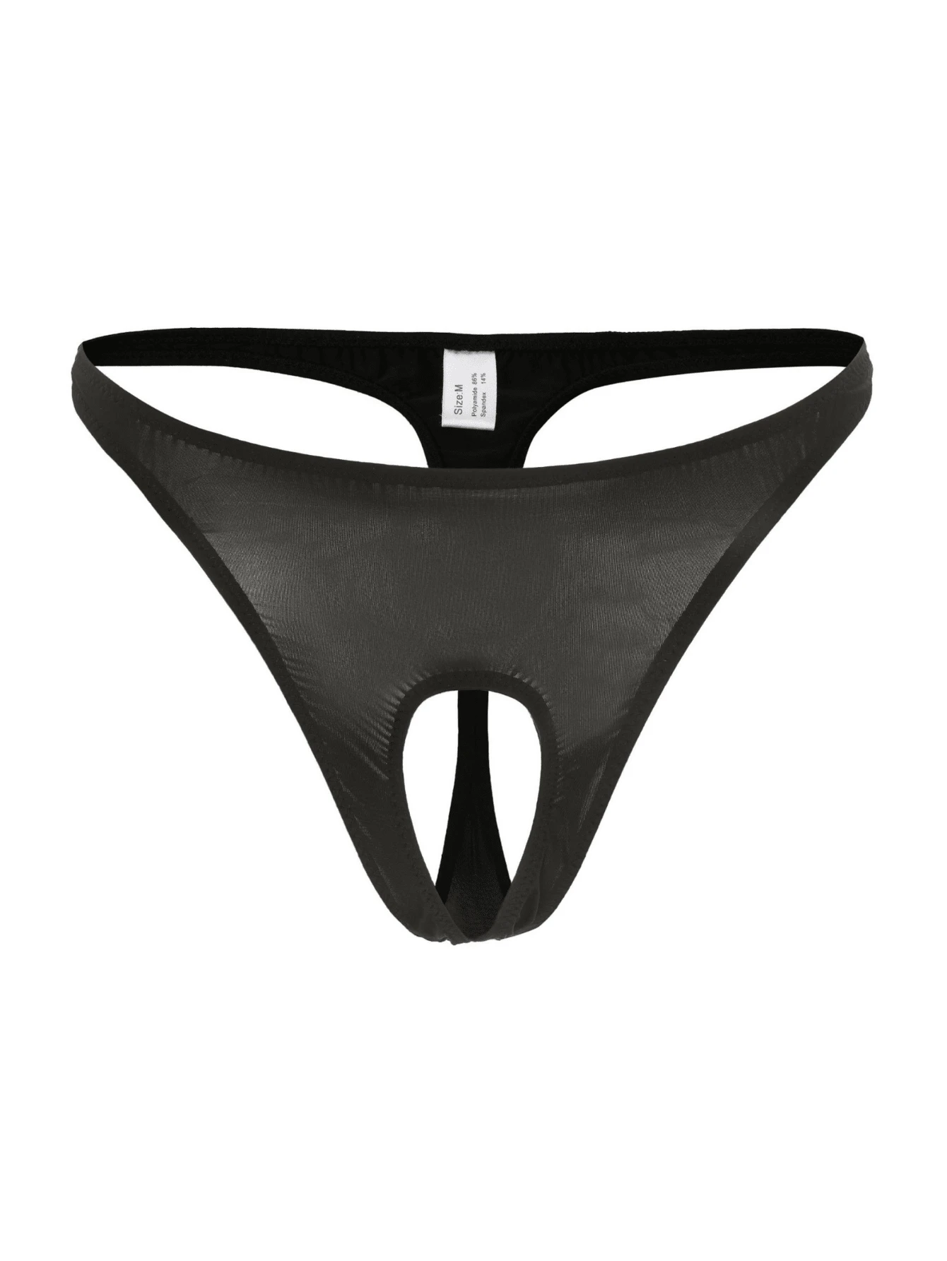 1 件男士时尚纯色丁字裤，性感前镂空丁字裤，舒适透气内衣