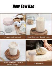1/2/4/6/8/10pcs Sourdough Jar Cover, Reusable And Washable Fermentation Jar Lids,Elastic Wheat Straw Cloth Covers, For Sourdough, Kombucha, And Kefir - Fits 3-4 Inch Jar Openings, Ideal For Kitchen Organization And Storag
