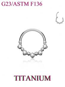 1pc Shiny Luxury! Multiple Zirconia Cool Link Design Unisex Nose Ring Earring, Fashionable Casual Eye-Catching Piercing Jewelry! - Multicolor - View 11
