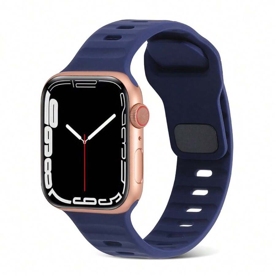 Mariner Action Breathable Silicone Strap For Apple Watch 38/40/41/42/44/45/49mm - 藏蓝色 - 查看 1