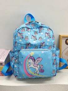 1 件新款儿童书包，适合返季，大容量印花休闲简约轻便护脊背包，可爱卡通独角兽，彩虹，动画，透气，超轻，抗菌，耐磨，防盗，抗震，减负，防割，教育，适合幼儿园，小学生，中高年级，学校，购物，旅行，秋冬季日常使用。背包，书包，儿童书包，小背包，书包学校，学校背包，背包，儿童书包，儿童行李箱，儿童背包，幼儿背包，迷你背包，幼儿园书包非常适合女孩，孩子，学校女孩，青少年女孩儿童旅行包，儿童女孩书包，独角兽 - 獨角獸雙肩包 - 查看 13