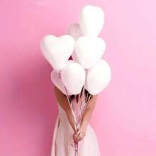 30 piezas de globos de látex en forma de corazón de color blanco o rojo, adecuados para decoración de fiestas con temática de San Valentín, boda, cumpleaños, aniversario, compromiso y otros eventos - Multicolor - Ver 10