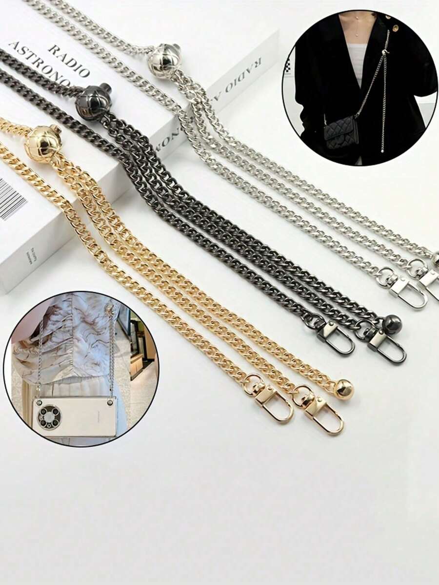 1PC Reglabil, elegant, lanț de bile de aur, geantă de metal, lanț, portofel, lanț de schimb, curea pentru geantă de schimb, geantă de umăr, geantă de mesager, curea cu lanț, accesorii pentru portofel, versatil, reglabil, pentru genți, huse, accesorii pentru telefoane, accesorii de călătorie, personalizează-ți stilul. Oferă prietenilor cadouri de vacanță, cadouri de ziua mamei.