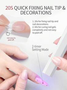 Handheld UV Nail Lamp With Holder, Portable Mini UV Light For Gel Nails LED Nail Lamp, Cordless USB Rechargeable Small Gel Light For Nails Quick Curing, Nail Dryer Nail Polish Nail Glue Light For DIY Manicure Nail Art At Home Nail Salon - Multicolor - View 5