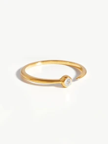 1 chiếc nhẫn hình vuông đính đá Zirconia thời trang dành cho nữ. - Nhẫn Zirconia xếp chồng lên nhau - Xem 2