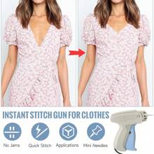 Micro Tagging Gun For Clothing, Upgraded Fine Stitch Gun, No Jam Mini Stitch Gun For Clothes, Quick Clothing Fixer Sewing Tool Kit With 6 Needles, 1000 Black & 1000 White 5mm Mini Fasteners