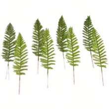 24/48 片 11.81 英寸人造蕨叶，纹理逼真，适用于室内外装饰，模拟波士顿蕨类植物和绿叶，推荐 DIY 工艺配件，非常适合办公室和家居装饰，无需电源，假植物