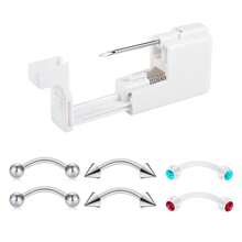 2-31pcs Body Septum Piercing Kit 14G 16G 18G 20G 22G Tools For Nose Tongue Lip Ear Eyebrow Belly Button Cartilage Tragus Industrial Barbell Helix Daith Piercing Jewelry Clamps