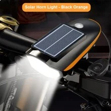 1pc Solar Powered Mountain Bike Light, Bright Night Riding Bell, Loud Ring Sound, Universal For Road Bicycle Front Light Horn