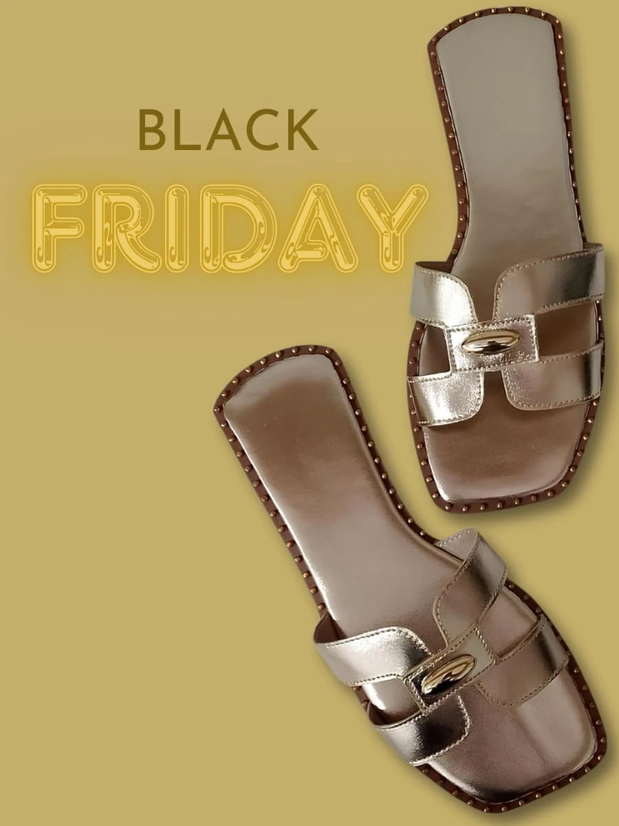 Women's Flat Sandals Flat H Flip Flops Everyday Casual Instant Shipping! - 金色 - 查看 1