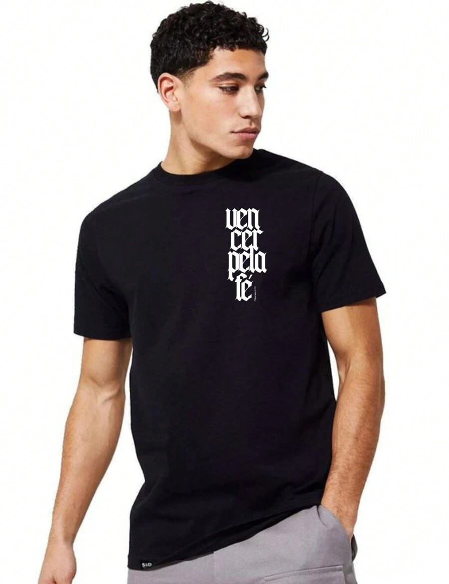 Men's Oversized Shirt Win By Faith Premium T-Shirt 100% Cotton Reinforced Street Fashion - màu đen - Xem 1