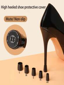5 Sets High Heel Shoe Heel Protectors Anti-Slip Repair Cushion Pads, Wear-Resistant & Quiet For Women High Heels Women Pumps And Men Sneakers Shoes Summer Daily Wear