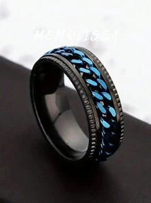 1pc Men's Stainless Steel Gear Spinner Chain Ring, Personalized Bottle Opener Ring For Casual/Street Style Wear - Multicolor - View 2