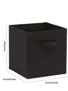 6 Pcs/3 Pcs Storage Box Foldable Uncovered Square Storage Basket Drawer Miscellaneous Basket Wardrobe Clothes - Black - View 3