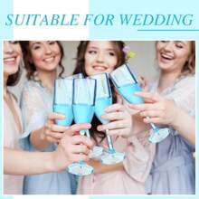 5 盎司亚克力香槟杯，可重复使用的透明塑料香槟杯，适用于婚礼、派对、鸡尾酒会 - 彩色 - 查看 10