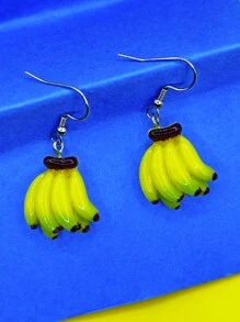 Anti-Allergic Banana Fruit Earring - 黃色 - 查看 5