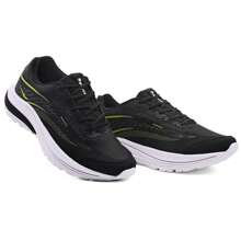 Men's Casual Skater Sneakers Comfortable Lace-Up Low Top Shoes + Socks + Watch - màu đen - Xem 4