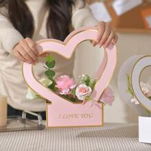 1pc Mother's Day/520 Flower Gift Box, Heart-Shaped Gift Box Packaging, Flower Bouquet Gift Box, Floral Arrangement Box