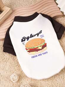 全新秋冬季宠物狗汉堡运动衫保暖服装适合贵宾犬、泰迪熊、猫 - 米色 - 查看 5