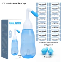 Nose Irrigation System-240ml 8oz Nose Wash Bottle Sinus Rinse With Nose Wash Salt Packets