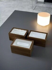 Hộp đựng khăn giấy gỗ óc chó mới, Hộp đựng khăn giấy phòng khách gia đình, Hộp đựng khăn ướt phòng tắm, Giá đựng khăn giấy, Hộp đựng khăn giấy gỗ sang trọng nhẹ, Hộp đựng khăn giấy đa năng có sức chứa lớn - Bìa ca rô - Xem 5