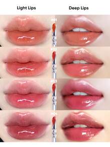 JUDYDOLL 2.4g WATERY LIP GLOSS, Glossy Lip Essence, Mirror-Finish Lip Gloss, Lip Balm, Not Leave Mark, Suitable For Self-Use, Gift, New Learner, Beach Travel, Festival, Date, Wedding, Bridesmaid, Bachelorette Party, Natural School Makeup, Sweet Makeup, Blood Red Makeup, Date Makeup