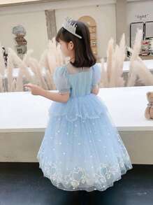 New Style Girls Princess Dress, Roleplay Children's Party Dress With Tulle, Lovely Fairy Tale Princess Costume For Performance