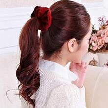 10 件装天鹅绒发带，适合女士或女孩，弹性柔软马尾辫固定发带，适合生日、派对、感恩节、圣诞节，多色 - 彩色 - 查看 6