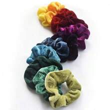 10 件装天鹅绒发带，适合女士或女孩，弹性柔软马尾辫固定发带，适合生日、派对、感恩节、圣诞节，多色 - 彩色 - 查看 2