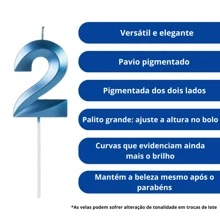 2 Birthday Candles Blue Number Design Various Ages - 20年 - 查看 2