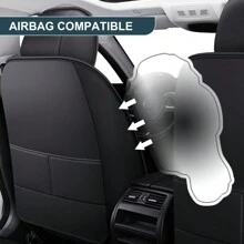 Car Seat Covers Full Set Waterproof Comfortable Car Seat Protectors Luxury PU Leather Car Seat Cushion Padded Front Rear Seats Covers Airbag Compatible Easy To Install Clean Universal Fit For Most Cars Sedans SUVs Hatchbacks (Black And Grey) - 黑色和灰色 - 查看 4