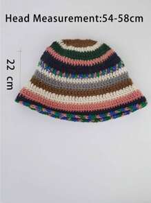 1 件女士复古夏尔巴羊毛帽，温暖厚针织帽，咖啡色，复古手工针织帽，适合秋冬季冬季圣诞节无檐小便帽 - 彩色 - 查看 9