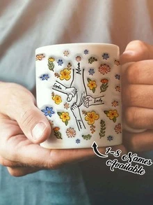 Cốc gốm khắc tên theo yêu cầu của gia đình, bạn nắm tay chúng tôi cũng như trái tim chúng tôi Cốc gốm cho bố/mẹ, Quà tặng cho bố/mẹ, Nana, Quà tặng của cha, Quà tặng ngày của mẹ, Quà tặng cho bố/mẹ, Cốc gốm khắc tên theo yêu cầu - cốc có tay cầm 330ml - Xem 6