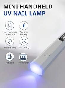 Handheld UV Nail Lamp With Holder, Portable Mini UV Light For Gel Nails LED Nail Lamp, Cordless USB Rechargeable Small Gel Light For Nails Quick Curing, Nail Dryer Nail Polish Nail Glue Light For DIY Manicure Nail Art At Home Nail Salon - Multicolor - View 3