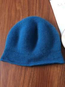 1 件女士 100% 羊毛厚贝雷帽，温暖时尚针织帽，适合秋冬季 - 多色 - 查看 15